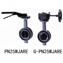 日本KITZ北泽 PN25WJARE（手柄式）G-PN25WJARE（蜗轮式） 对夹中线蝶阀*阀板包胶